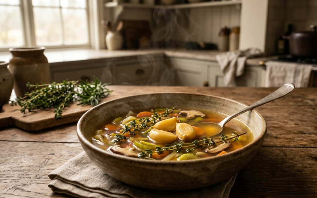 Garlic-Thyme Vegetable Broth