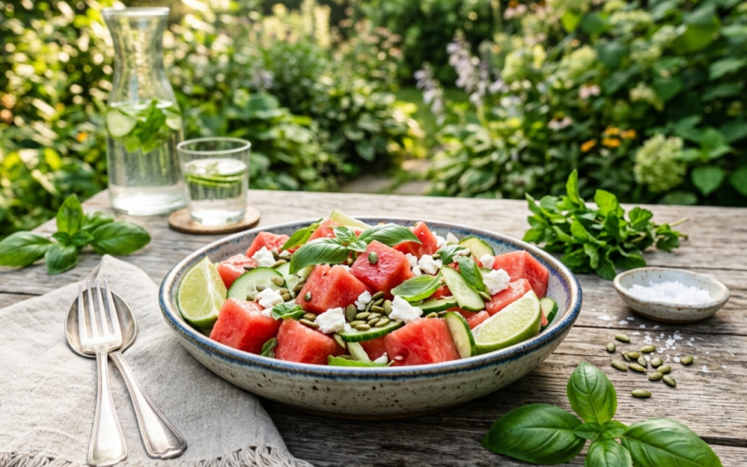 Watermelon Basil Salad